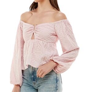 WayF Off the Shoulder Top Size:Large Color: Blush